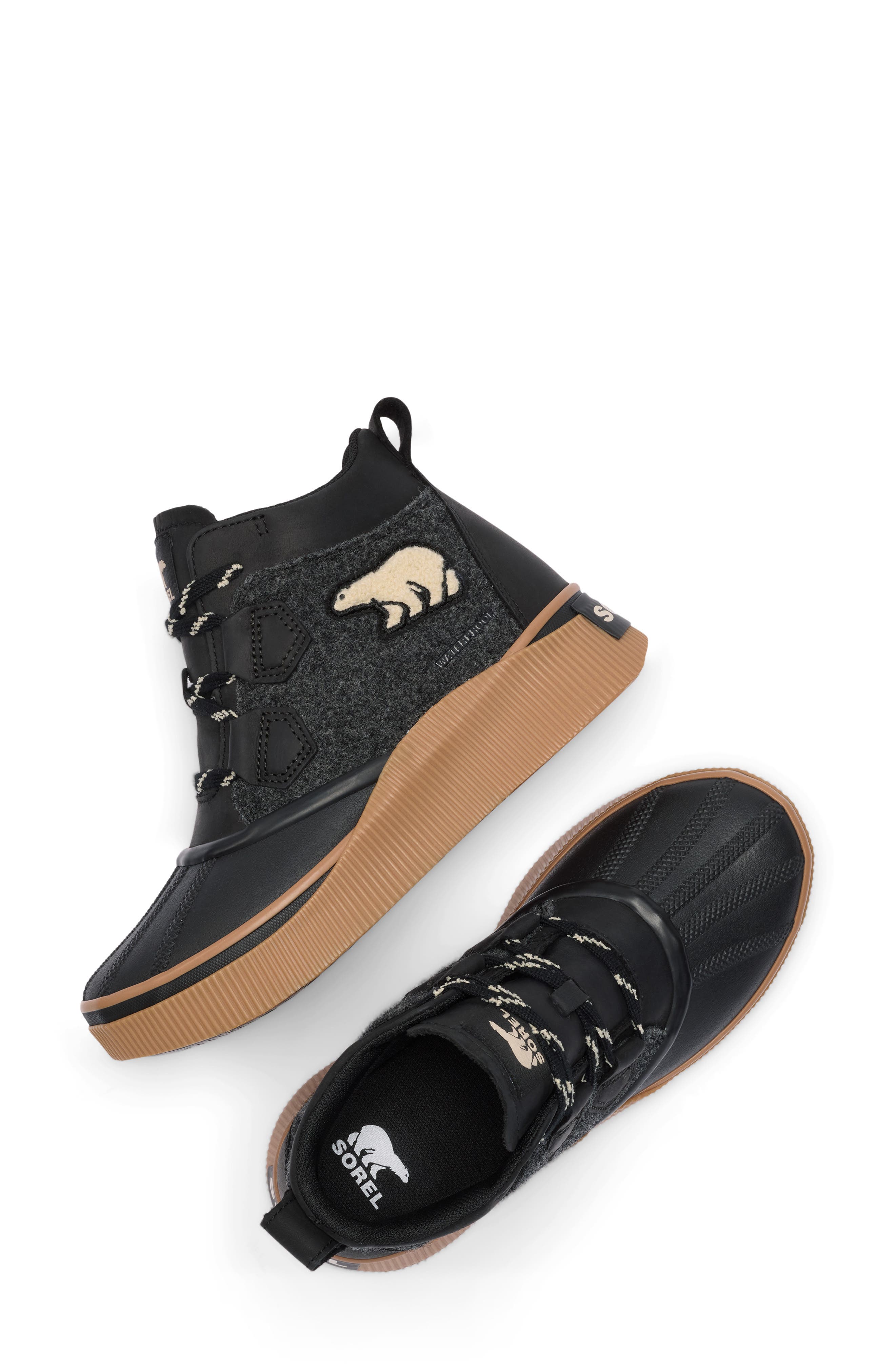 Out N About IV Classic Waterproof Duck Boot, Alternate, color, BLACK/ GUM