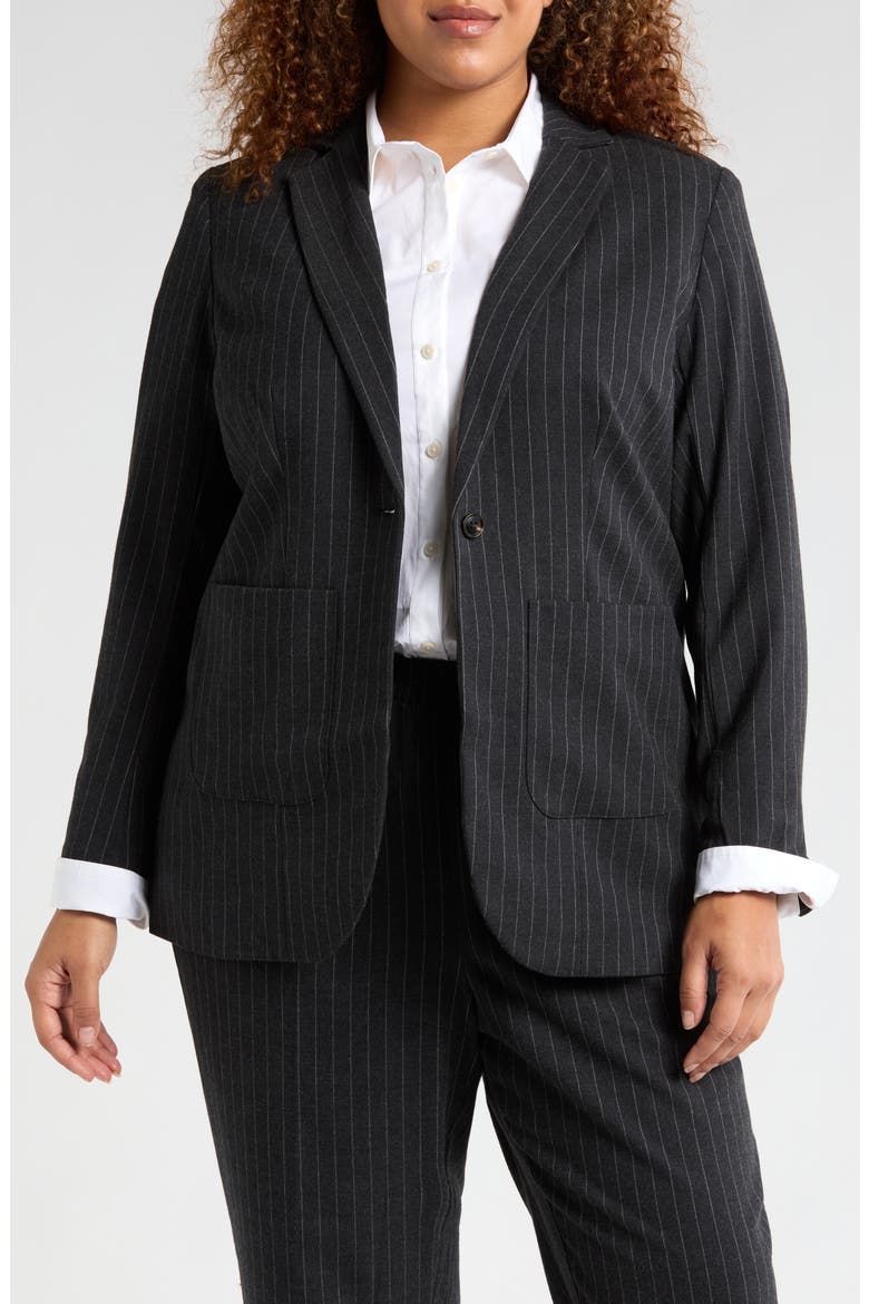 The Pinstripe Blazer, Main, color, GRAPHITE