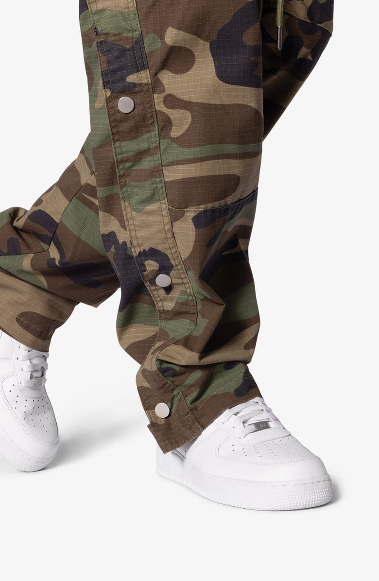 mnml Camouflage Side Snap Nylon Cargo Pants, Alternate, color,