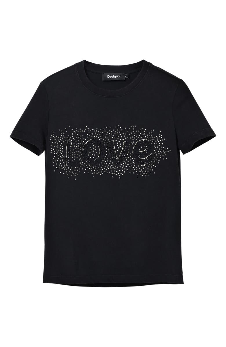 Desigual Love Rhinestone T-Shirt, Alternate, color,