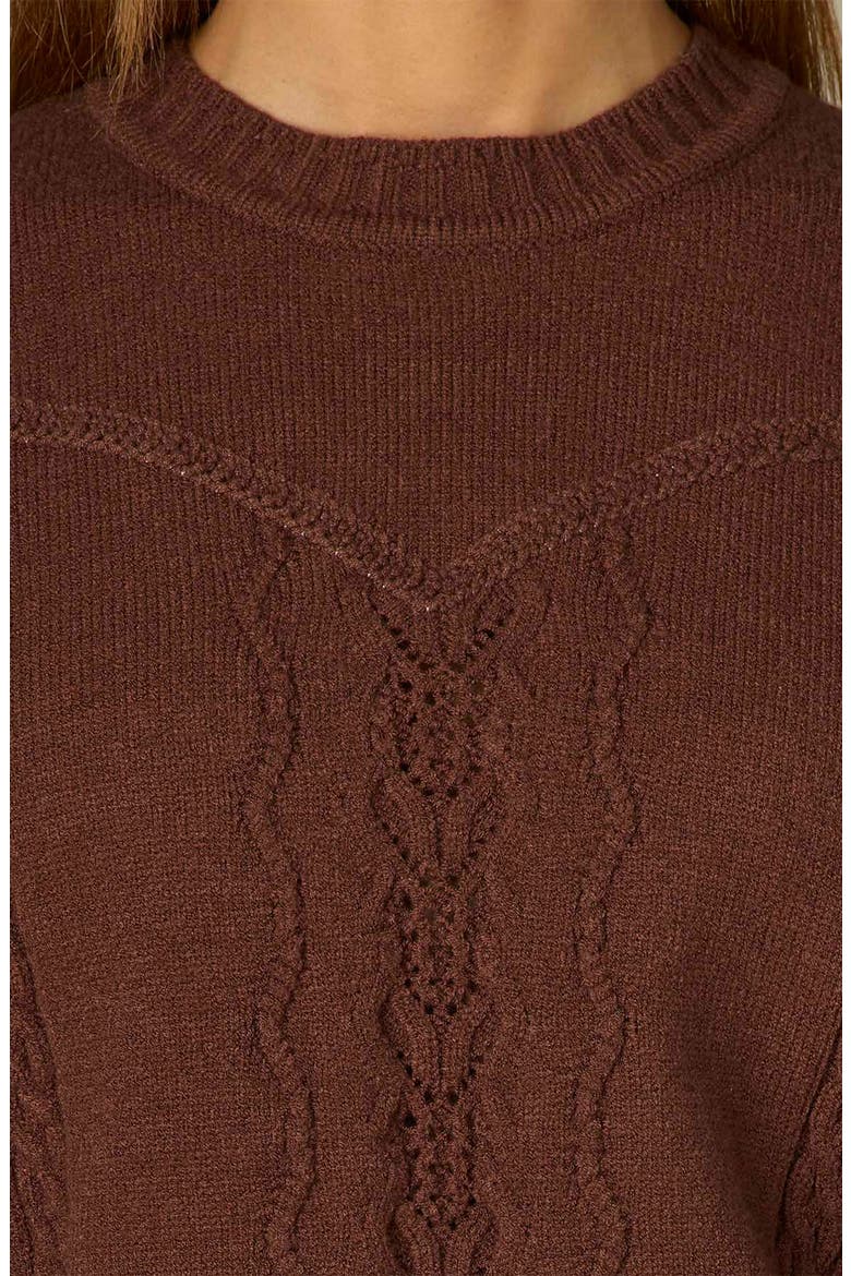 Cable Stitch Sweater, Alternate, color, MOCHA