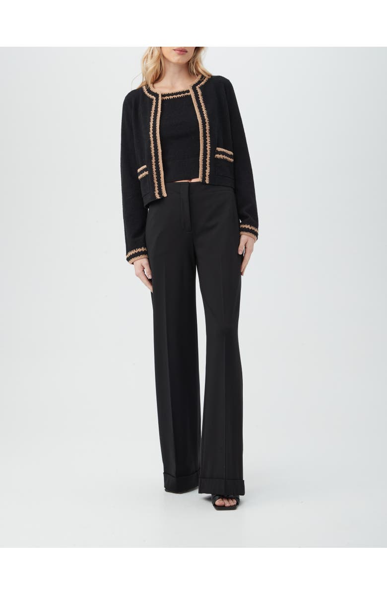 Trina Turk Sinai Cardigan, Alternate, color, Black/Camel