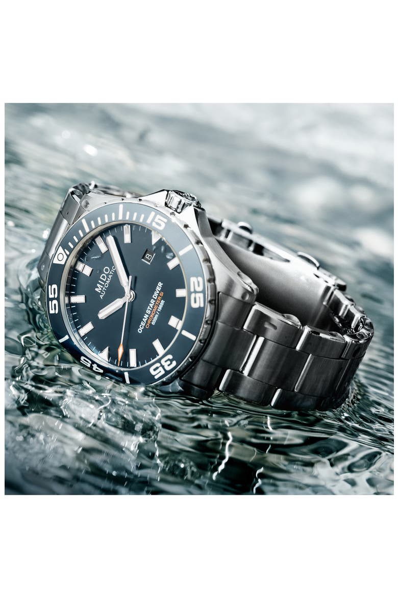 Ocean Star Diver Automatic Bracelet Watch, 43.5mm, Alternate, color, SILVER/BLUE