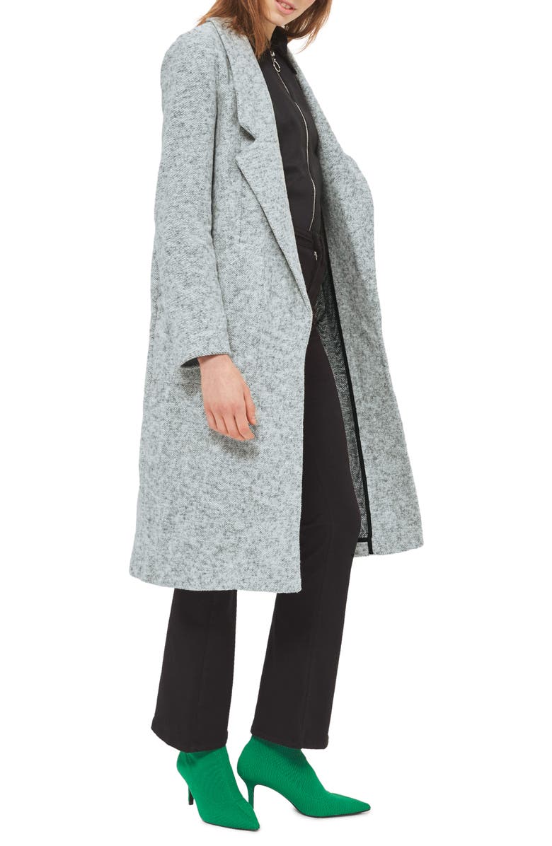Topshop Brushback Jersey Coat, Alternate, color, 