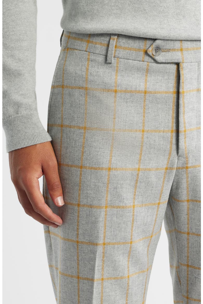 Country Windowpane Check Wool & Cashmere Dress Pants, Alternate, color, MED GREY
