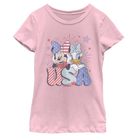 Girl's Mickey & Friends Minnie and Daisy American Duo  Graphic T-Shirt