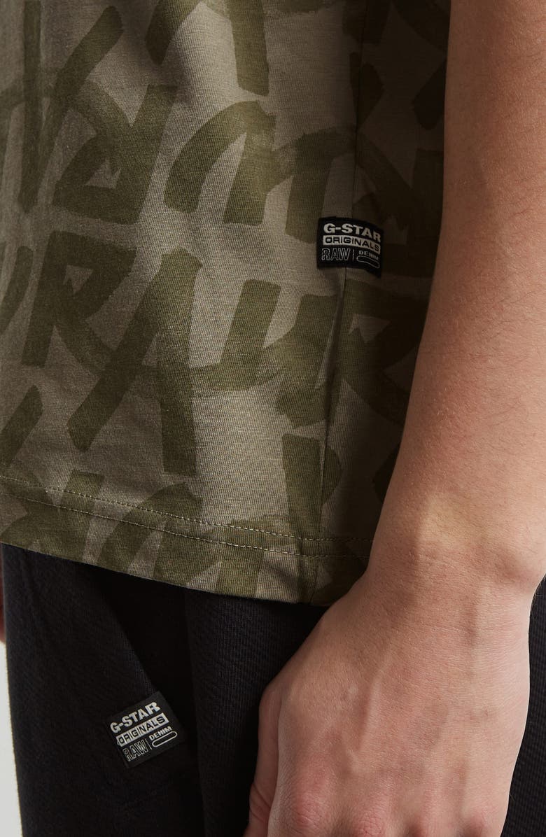 G-STAR Calligraphy Allover Graphic T-Shirt, Alternate, color, 