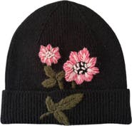 MARCUS ADLER Embroidered Flower Beanie
