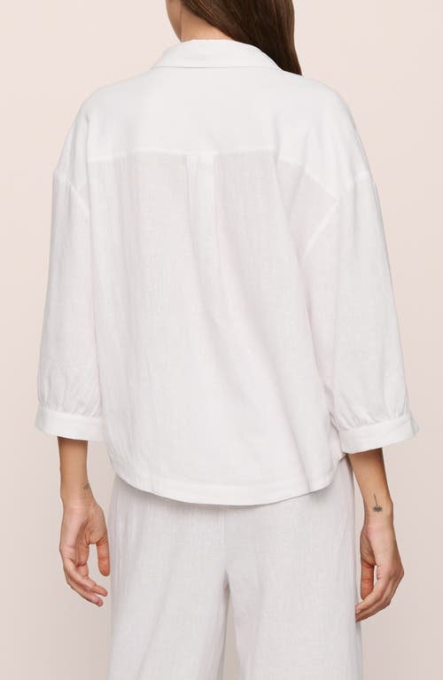 Eberjey Juniors Linen Blend Relaxed Sleeve Top In Ivory In Neutral