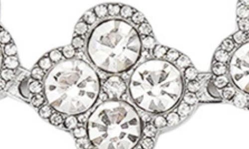 Adornia Silver Plated Crystal Clover Link Chain Necklace In Metallic