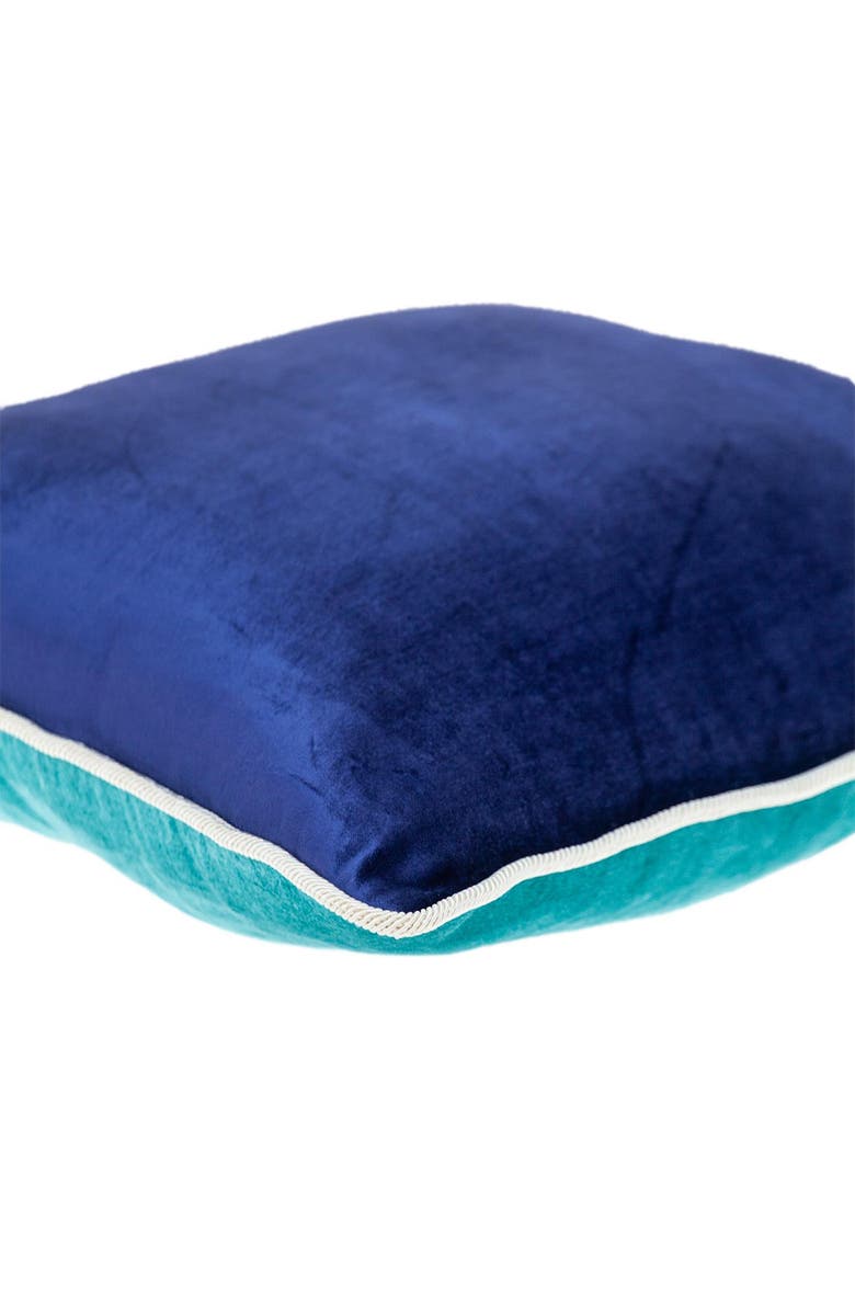 PARKLAND COLLECTION Maia Transitional Aqua Throw Pillow, Alternate, color, Aqua