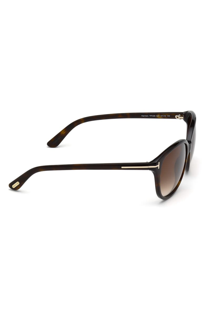 TOM FORD 57mm Gradient Square Sunglasses, Alternate, color, Havana/ Brown