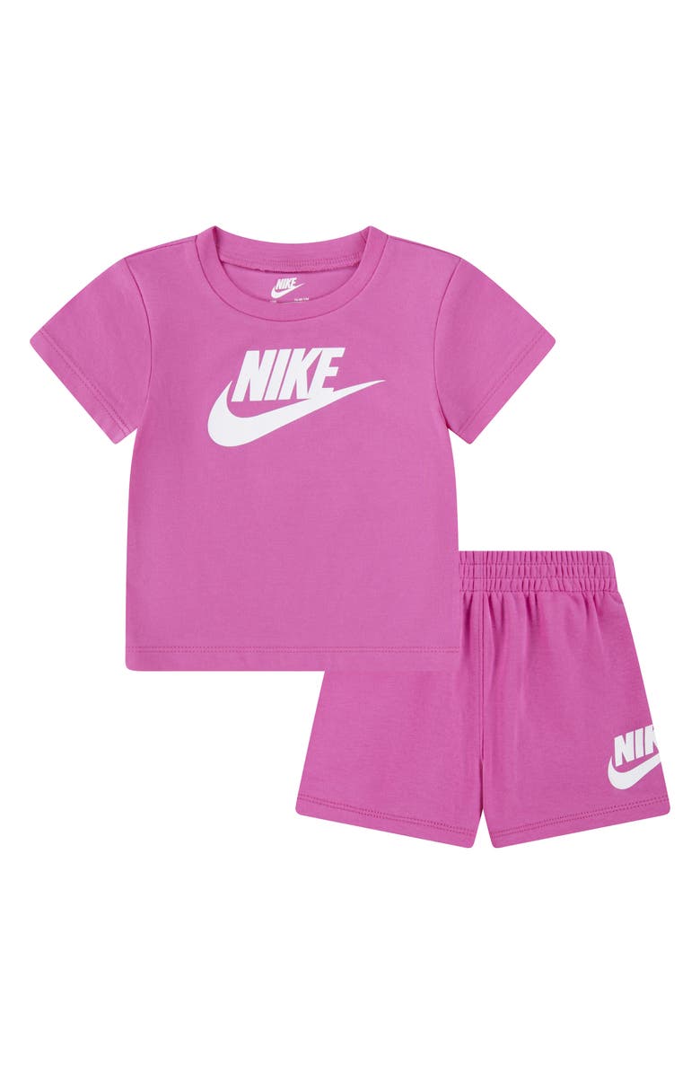 Nike Club Graphic T-Shirt & Shorts Set, Main, color, Playful Pink