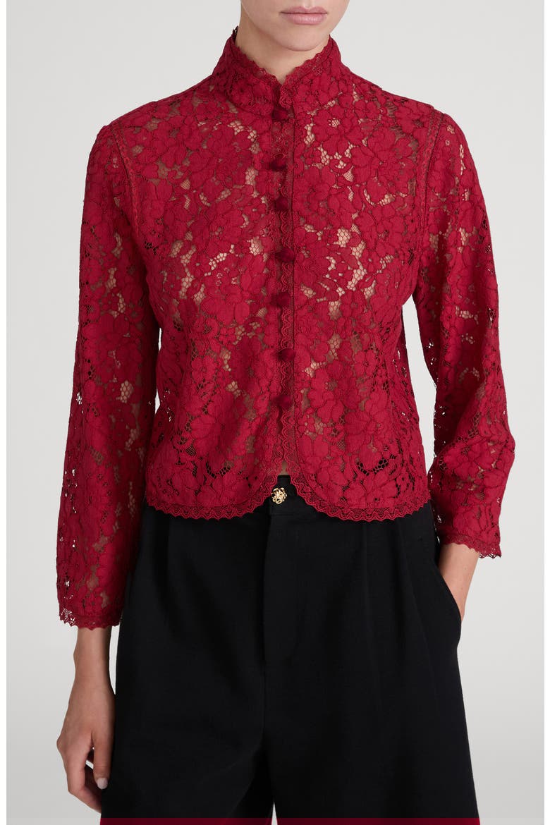 The Lace Salon Top, Main, color, DEEP RUBY
