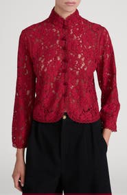 FRAME The Lace Salon Top
