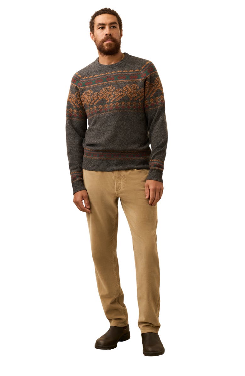 Faherty Donegal Merino Wool Crewneck Sweater, Alternate, color, Charcoal Coast Fairisle
