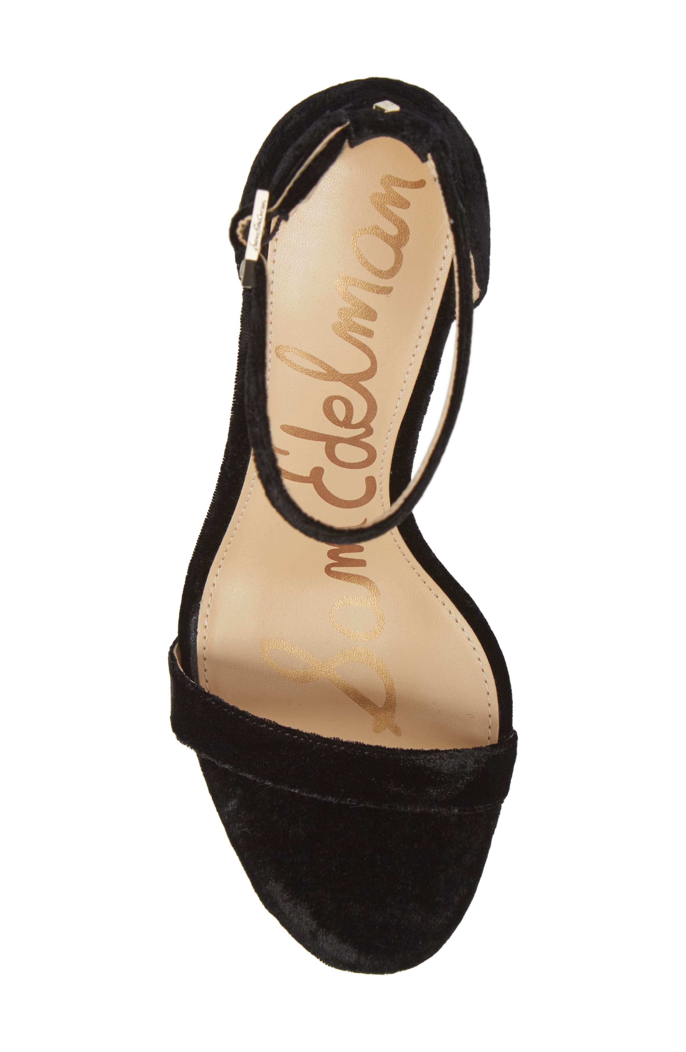 'Patti' Ankle Strap Sandal, Alternate, color, BLACK VELVET