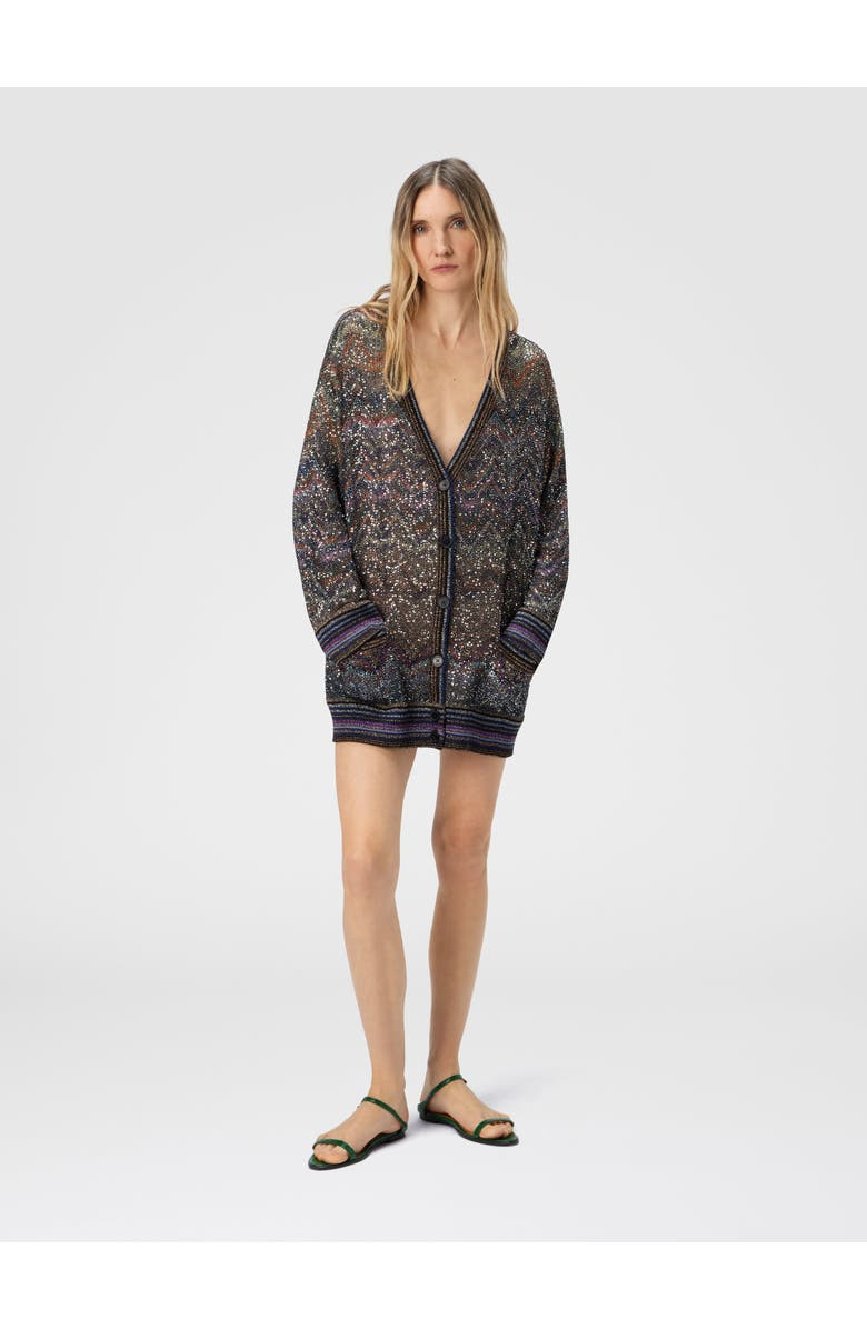 Missoni Oversized V-neck Cardigan With Zigzag Pattern, Alternate, color, Multicoloured