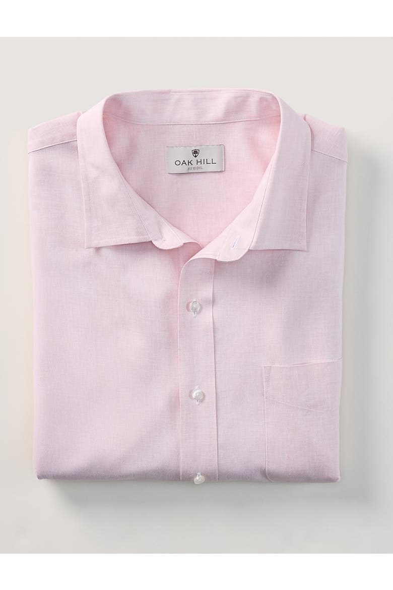 Big & Tall Linen-Blend Sport Shirt V2, Alternate, color, PINK