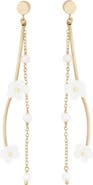 Panacea Flower Linear Drop Earrings
