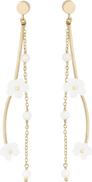 Panacea Flower Linear Drop Earrings