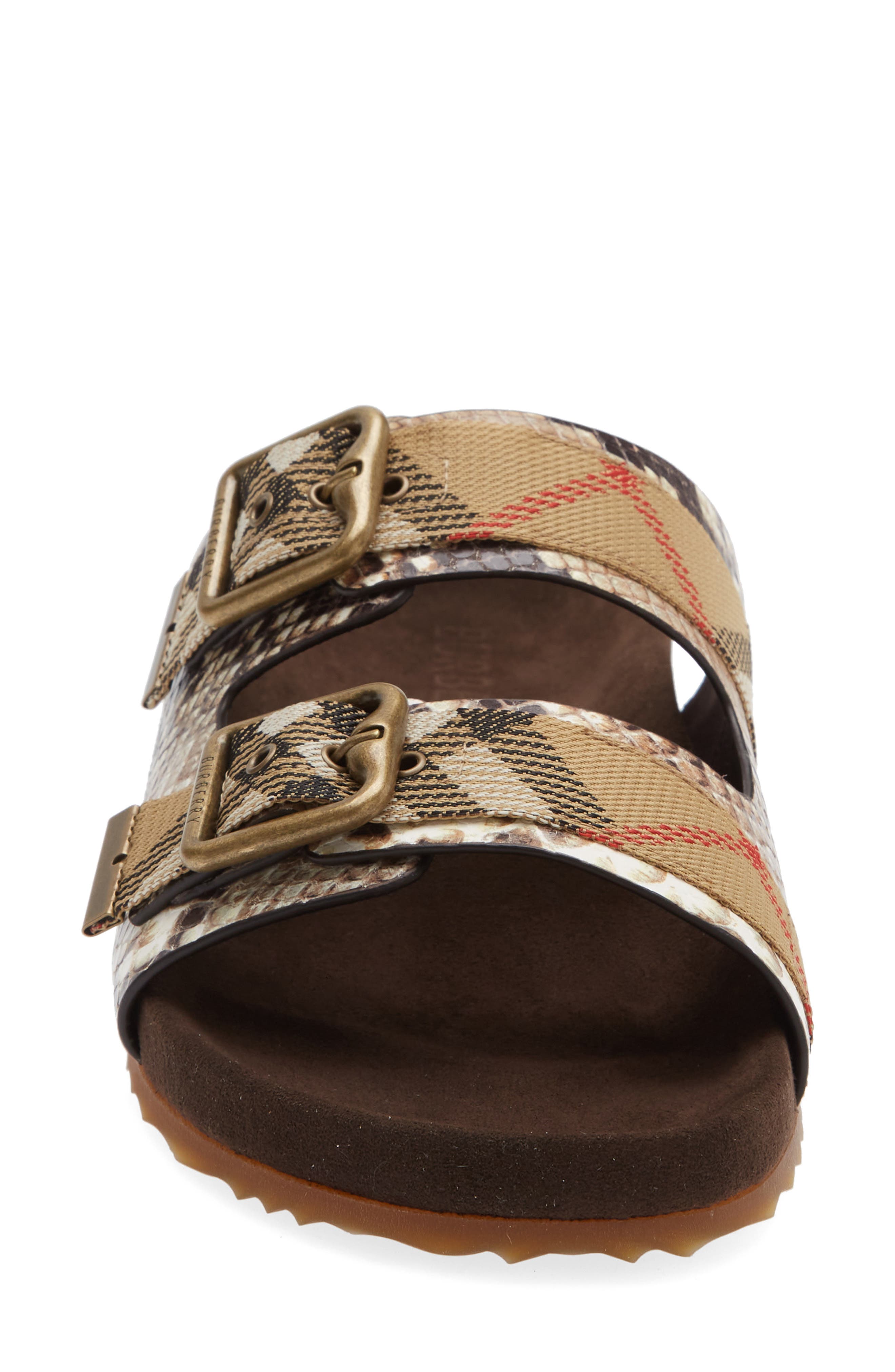 Burberry Urchin Snakeskin Embossed Slide Sandal, Alternate, color, Serpent