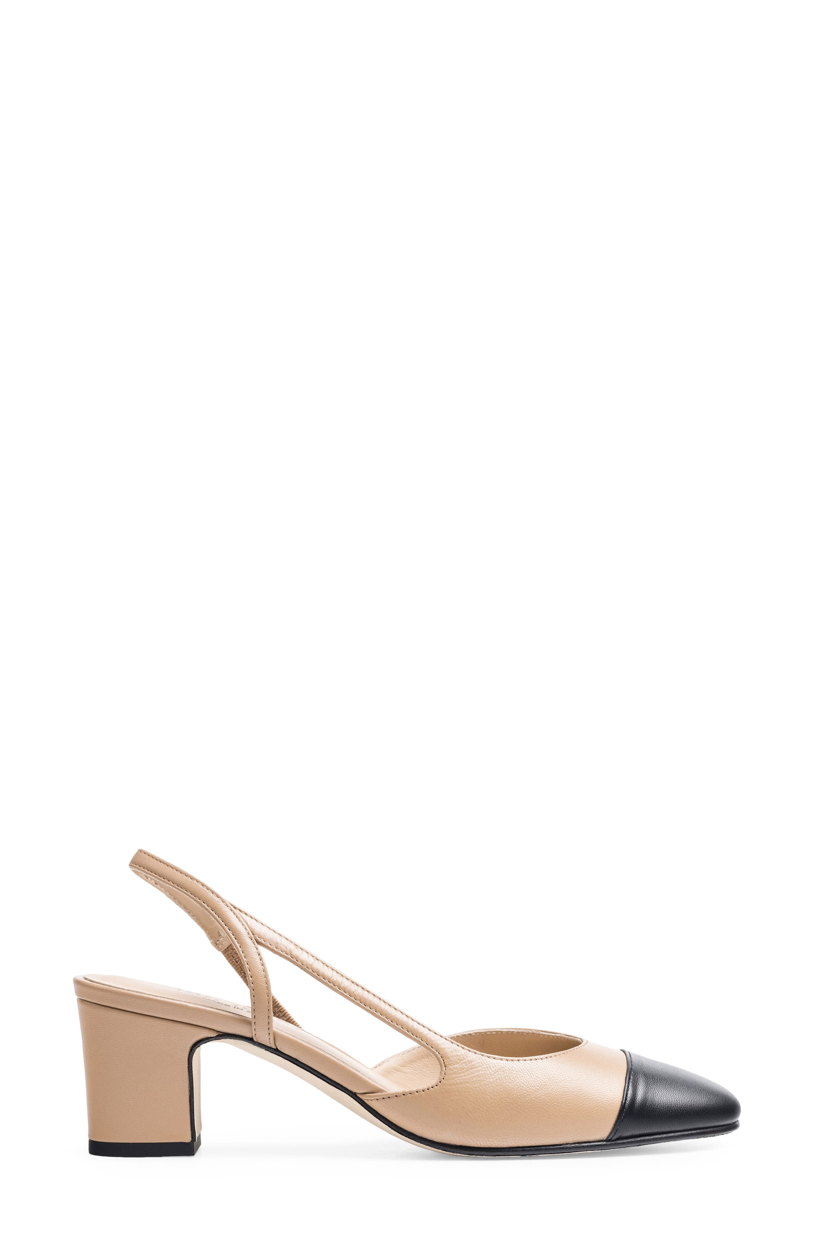 Jon Josef Daniela Block Heel Slingback Pump, Alternate, color, Black Tan Combo