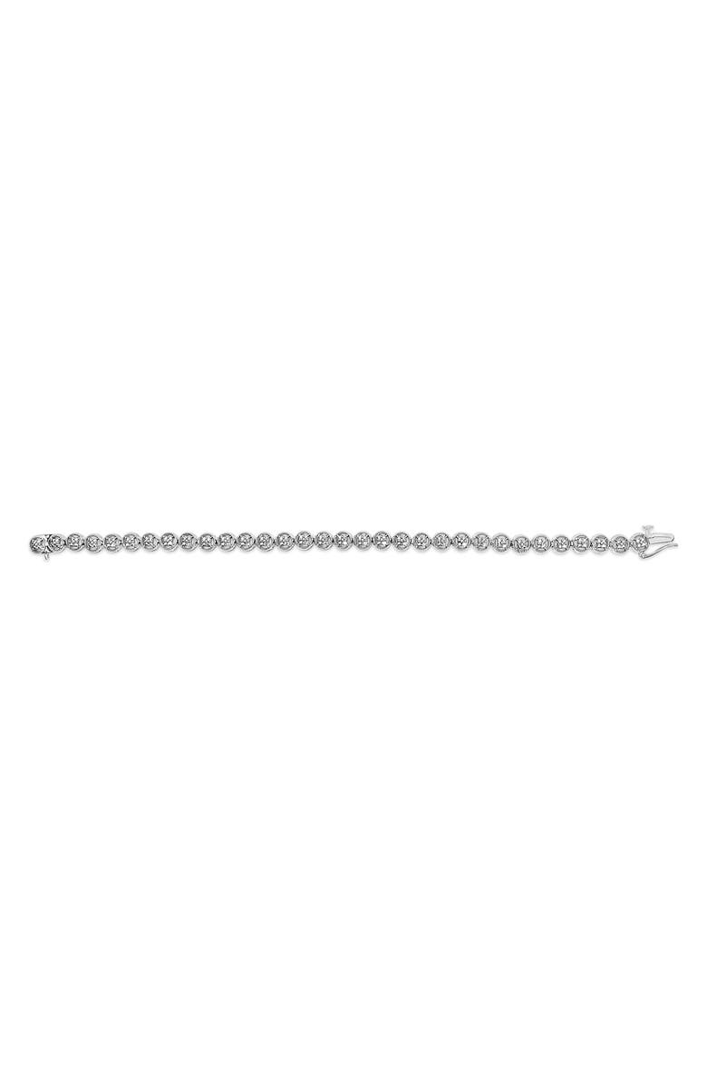 Haus of Brilliance Silver 1/10 Cttw Diamond Open Circle Beaded Wheel Link Tennis Bracelet, Alternate, color, White