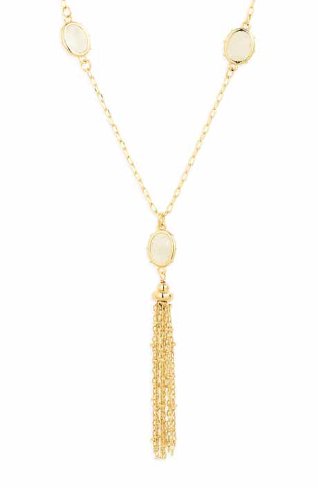 Stone Tassel Pendant Necklace