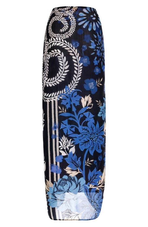 Agua Bendita Marine Pareo Cover-up In Blue