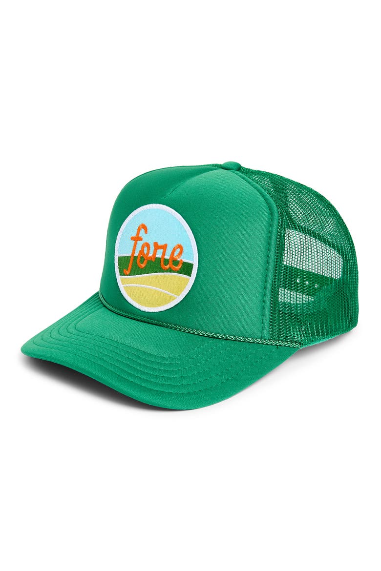 Fore Trucker Hat, Main, color, GREEN