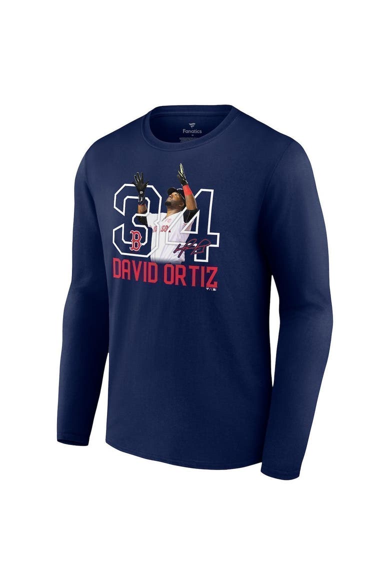 Men's Fanatics Branded David Ortiz Navy Boston Red Sox Stats Resume Long Sleeve T-Shirt, Alternate, color, Navy