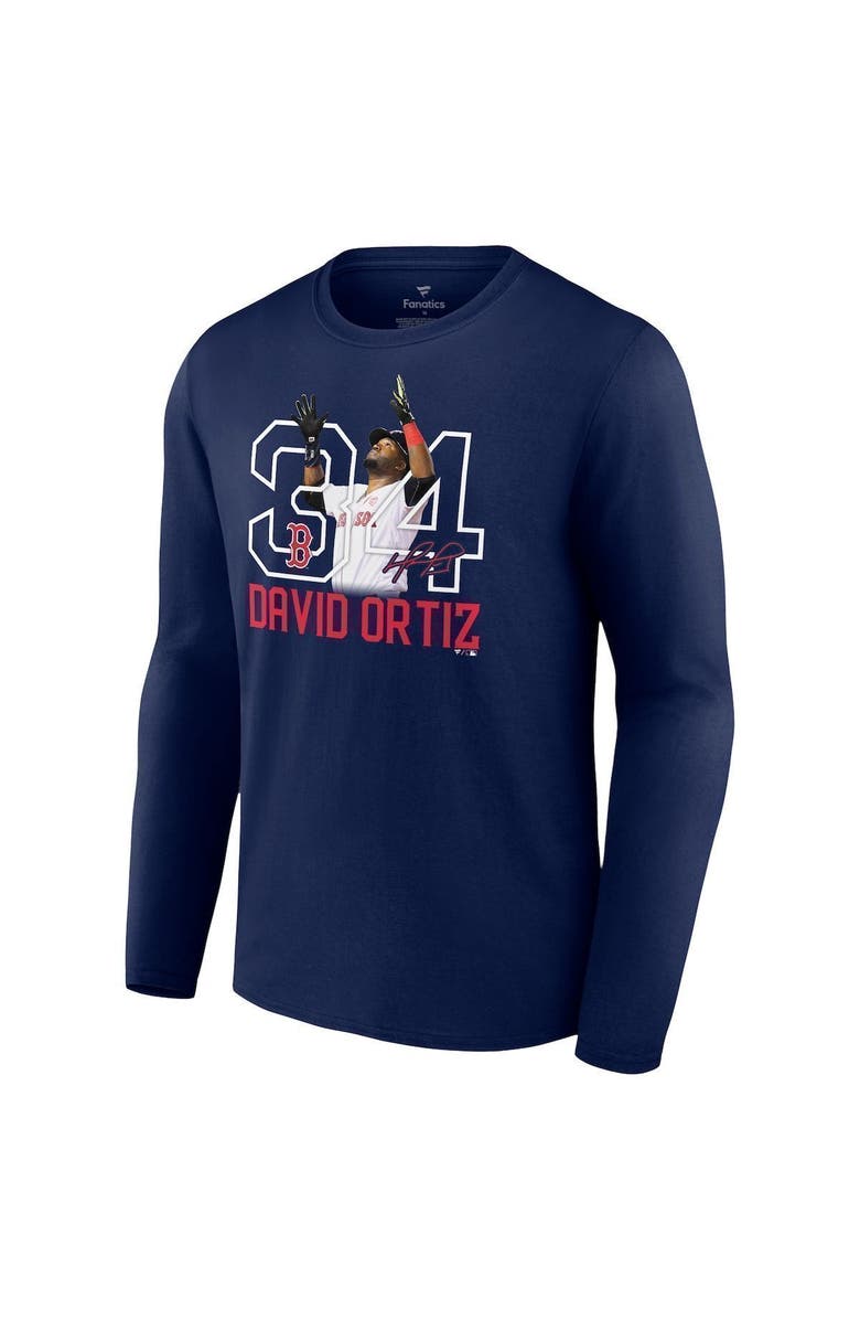 FANATICS Men's Fanatics Branded David Ortiz Navy Boston Red Sox Stats Resume Long Sleeve T-Shirt, Alternate, color, Navy