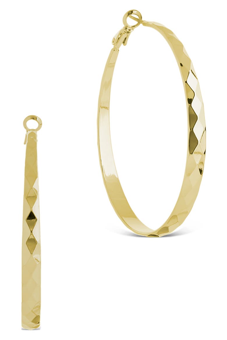 Fatima Textured Hoop Earrings, Main, color, GOLD