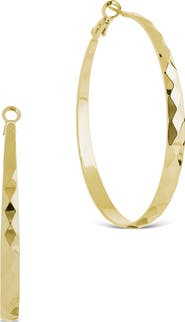 Sterling Forever Fatima Textured Hoop Earrings
