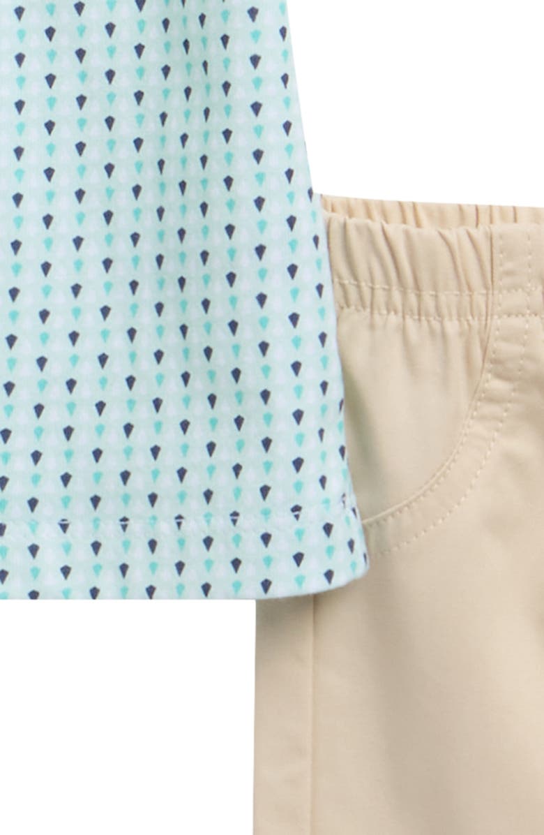 Little Me Cotton Golf Polo & Pants Set, Alternate, color, Tan