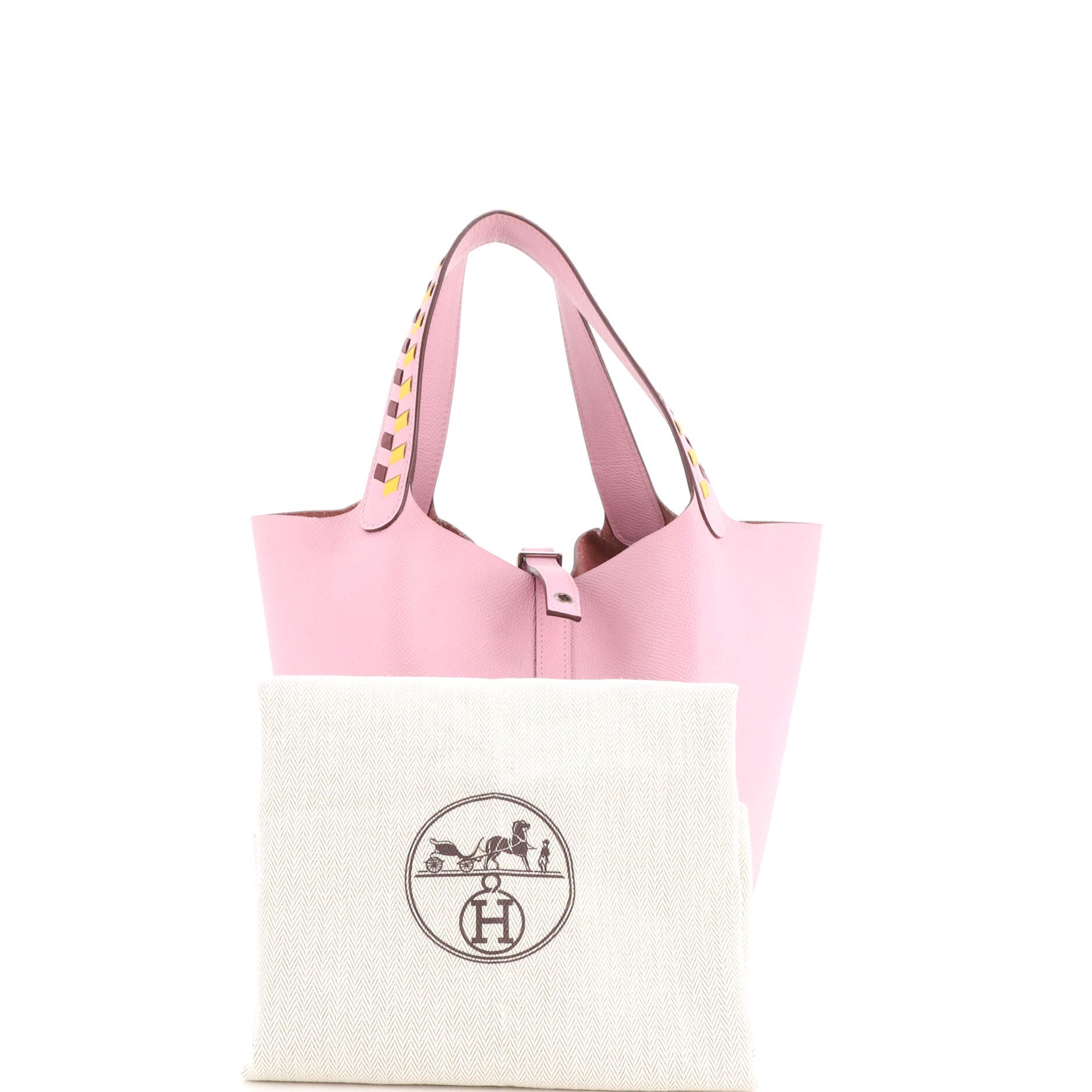 Picotin Lock Bag Tressage Epsom MM, Alternate, color, Pink