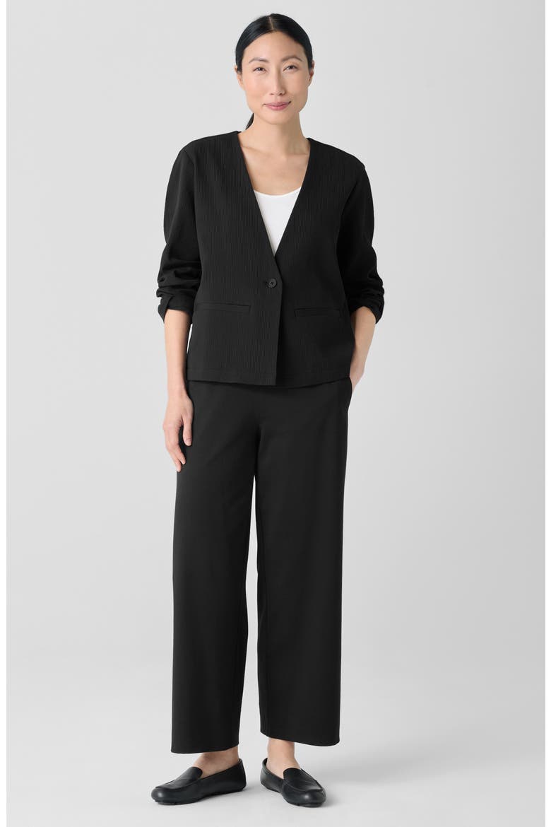 V-Neck Organic Cotton Jacket, Alternate, color, BLACK