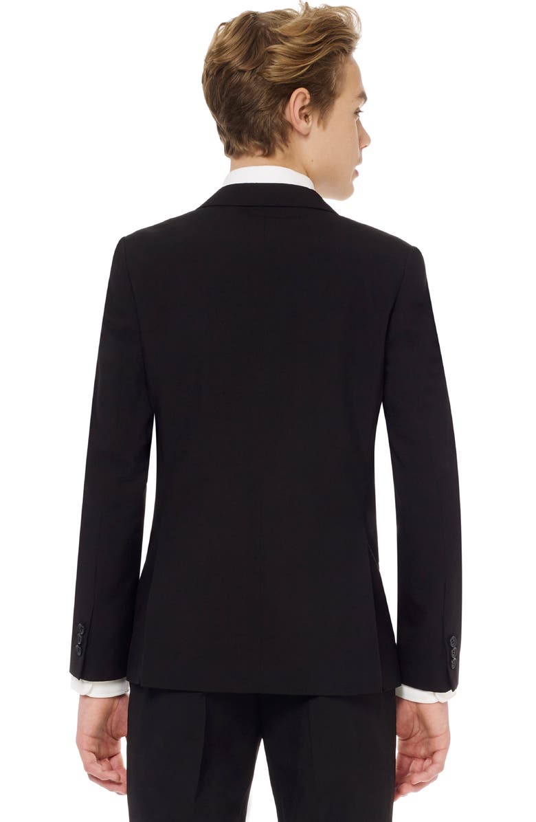 OppoSuits Kids' Black Knight Two-Piece Suit & Clip-On Tie, Alternate, color, Black