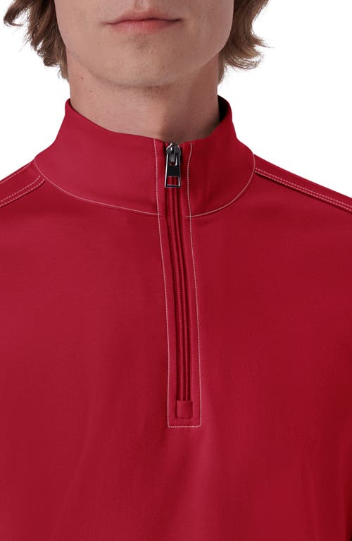 Bugatchi Quarter Zip Knit Pullover In Pink