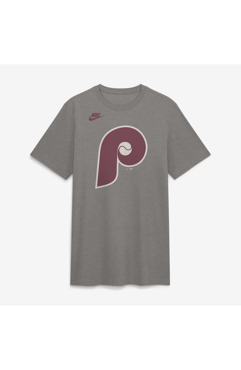 Nike Men's Nike Heather Charcoal Philadelphia Phillies Cooperstown Logo Tri-Blend T-Shirt, Main, color, Heather Charcoal