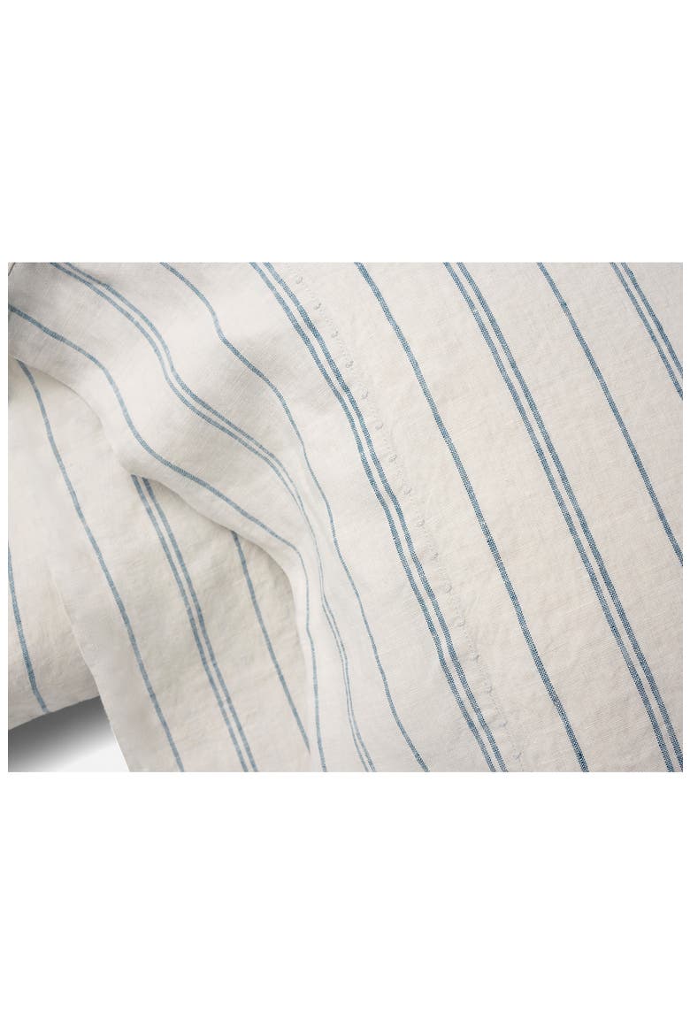 Relaxed Organic Linen Set of 2 Pillowcases, Alternate, color, FOG CHAMBRAY/ INDIGO STRIPE