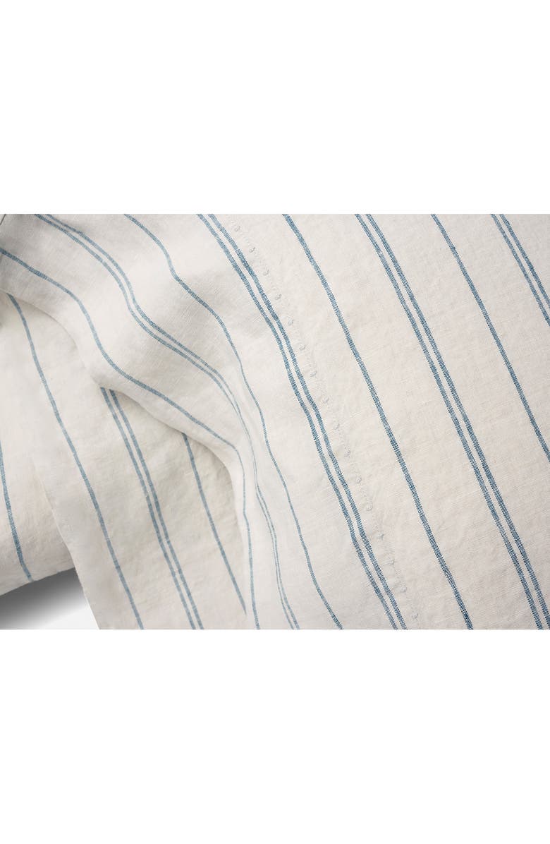 Coyuchi Relaxed Organic Linen Set of 2 Pillowcases, Alternate, color, Fog Chambray/ Indigo Stripe