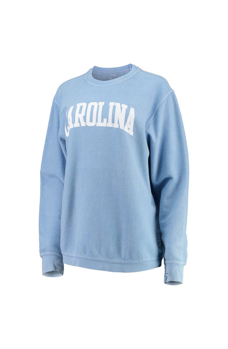 PRESSBOX Women's Pressbox Carolina Blue North Carolina Tar Heels Comfy Cord Vintage Wash Basic Arch Pullover Sweatshirt, Alternate, color, Light Blue