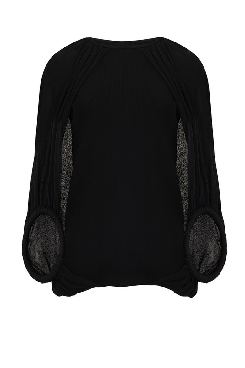 Double-Hoop Knitted Top, Main, color, Black