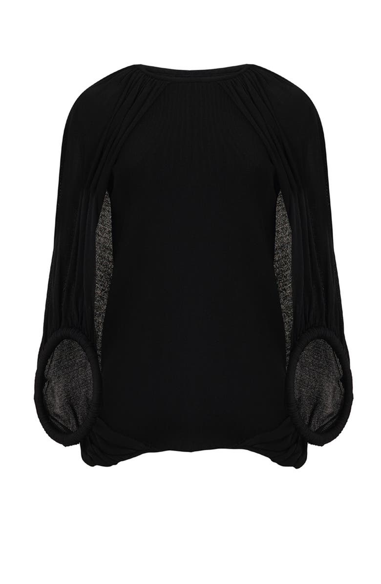 Leem Double-Hoop Knitted Top, Main, color, Black