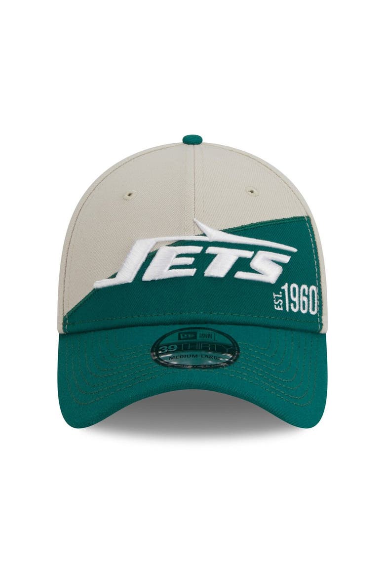 Men's New Era Cream/Kelly Green New York Jets 2023 Sideline Historic 39THIRTY Flex Hat, Alternate, color, Cream