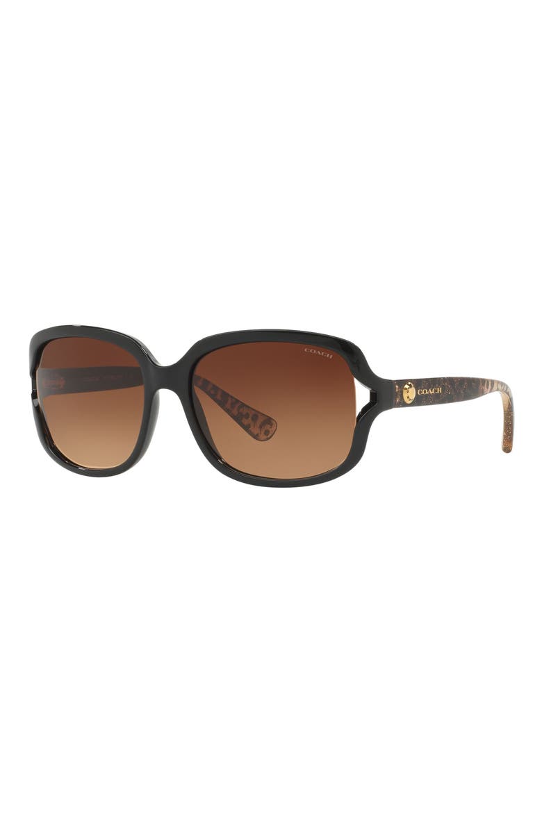 58mm Gradient Square Sunglasses, Alternate, color, BLACK TIGER