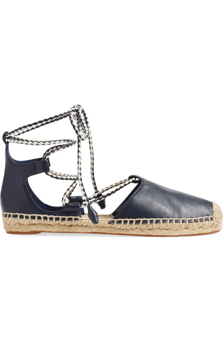 Tory Burch 'Positano' Lace-Up Espadrille Flat, Alternate, color,