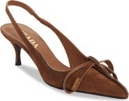 Prada Exposed Seam Kitten Heel Slingback Pump